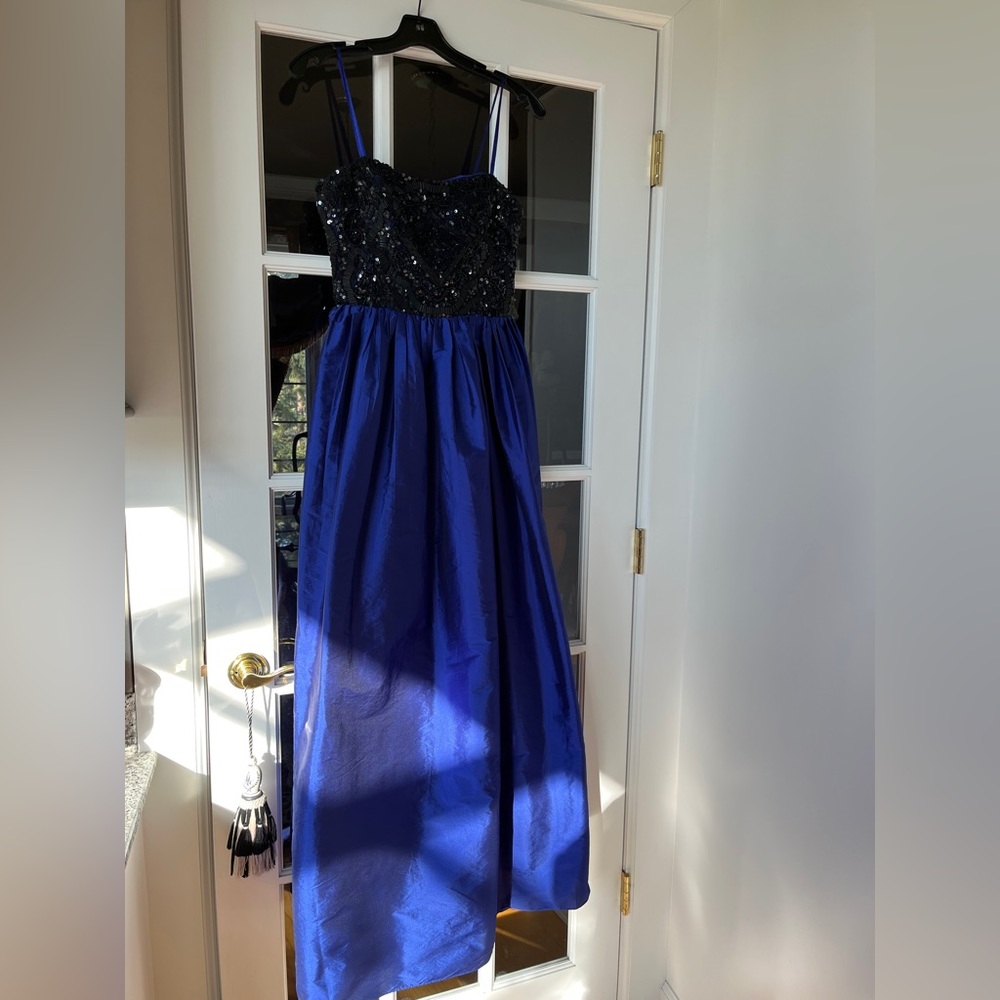 Navy Beaded Formal Gown